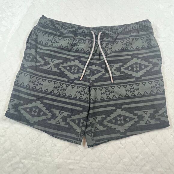 Chubbies Drawstring Swim Trunks - Men’s Size Medium - Grey Aztec style print - Picture 1 of 7